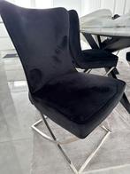 Eric Kuster stoelen stijl 4x zwarte stoelen, zachte stof, Ophalen, Zwart, Zo goed als nieuw, Vier