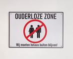 Ouderloze zone reclamebord van metaal wandbord deco, Info@deconoord.nl, Deco Noord, Nieuw, Ophalen of Verzenden