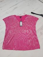 Nieuw feestelijke top t-shirt fuchsia roze ribbels glans, Maat 38/40 (M), Ophalen of Verzenden, Roze, Zo goed als nieuw