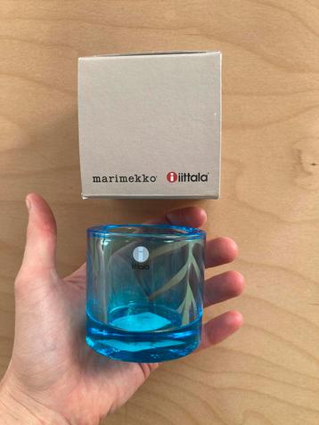 Iittala x Marimekko Kivi waxinelichthouder blauw glas beschikbaar voor biedingen