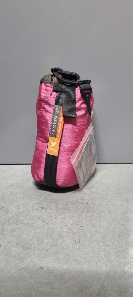 Eenpersoons reishangmat 250 cm roze la siesta, Tuin en Terras, Hangmatten, Nieuw, Eenpersoons, Opvouwbaar, Buiten, Ophalen of Verzenden