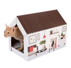 XL-kattenhuis Home voor katten inclusief krabplank, Dieren en Toebehoren, Katten-accessoires, Nieuw, Ophalen