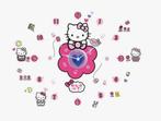 Hello Kitty Wandklok met Muurstickers - VAN 19,95 VOOR 7,50!, Ophalen of Verzenden, Nieuw, Wanddecoratie