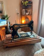 Retro singer handnaaimachine / naaimachine met houten kap, Antiek en Kunst, Antiek | Naaimachines, Ophalen of Verzenden