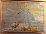 Vintage Schoolkaart Nederlandse Antillen, Antiek en Kunst, Ophalen of Verzenden, Aardrijkskunde