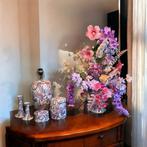 Porseleinen tafelset met schemerlamp, en bloemstuk opgemaakt, Binnen, Nieuw, Ophalen of Verzenden, Fransidzesflowercreations