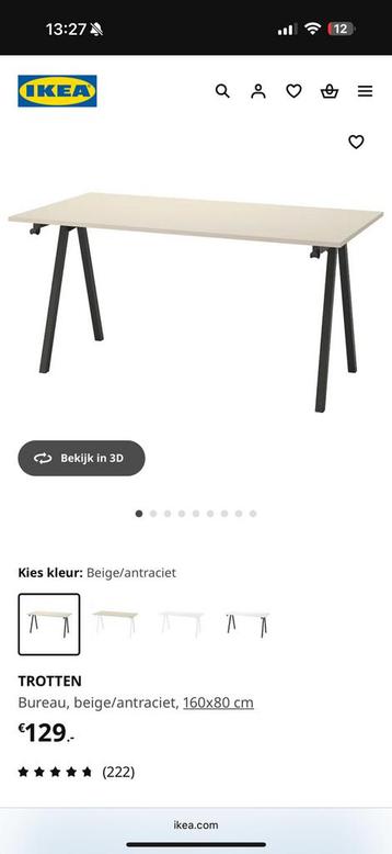 In nieuwstaat! Bureau Trotten IKEA.  beschikbaar voor biedingen