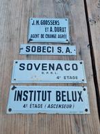 Collectie van 4 oude emaille borden, Ophalen of Verzenden