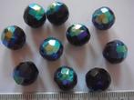 10 glas facet kralen 12mm. zwart AB, Ophalen of Verzenden, Nieuw, Kraal