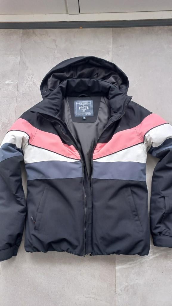 Protest Ski jas en softshell broek mt 36 zwart met oud roze, Protest, 100 tot 140 cm, Ophalen of Verzenden, Zo goed als nieuw
