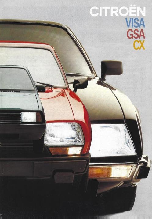 Brochure Citroen Visa , GSA en CX 1982, Boeken, Auto's | Folders en Tijdschriften, Gelezen, Citroën, Ophalen of Verzenden