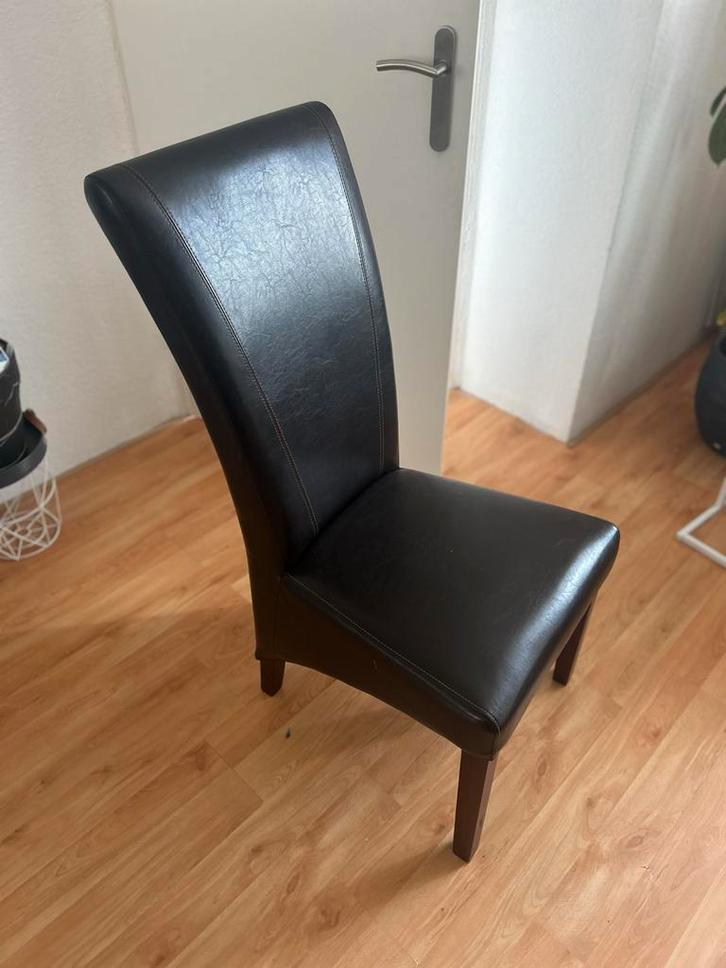 6 Bruine leren stoelen - Goede kwaliteit!, Huis en Inrichting, Stoelen, Gebruikt, Vijf, Zes of meer stoelen, Leer, Bruin, Ophalen of Verzenden