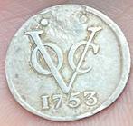 Nette Halve Voc Duit Utrecht 1753 afslag zilver, Postzegels en Munten, Munten | Nederland, Vóór koninkrijk, Zilver, Losse munt