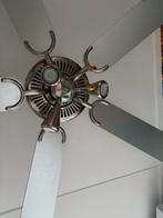 Plafond led lamp ventilator 5 bladen zilver of zwart, Ophalen, Zo goed als nieuw, Plafondventilator