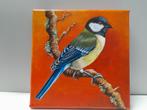 Schilderij koolmees - eigen werk - origineel cadeau, Ophalen of Verzenden