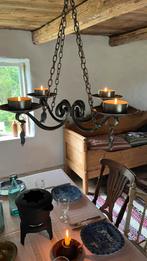 Zweeds smeedijzeren vintage kandelaar, Ophalen of Verzenden, Zo goed als nieuw, Overige materialen, Minder dan 25 cm