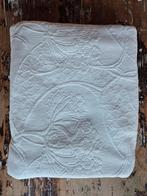 Wit damasten tafelkleed met bloemenpatroon, Ophalen of Verzenden, Rechthoek