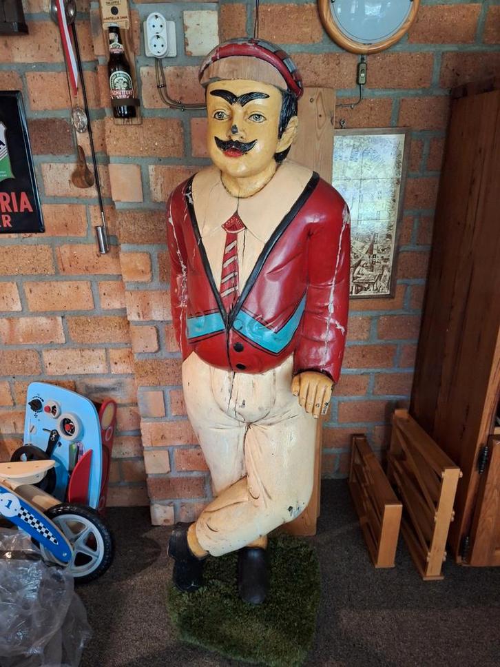 Houten Beeld Gentleman, Golfer, Antiek en Kunst, Kunst | Beelden en Houtsnijwerken, Ophalen
