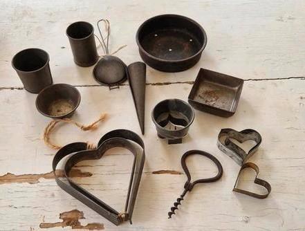 lotje oud keukengerei~bakkers benodigheden~brocante keuken, Antiek en Kunst, Curiosa en Brocante, Ophalen of Verzenden