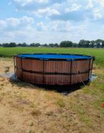 Zwembad rond met overkapping 450x122 cm, Tuin en Terras, Zwembaden, Gebruikt, Rond, 300 cm of meer, Ophalen