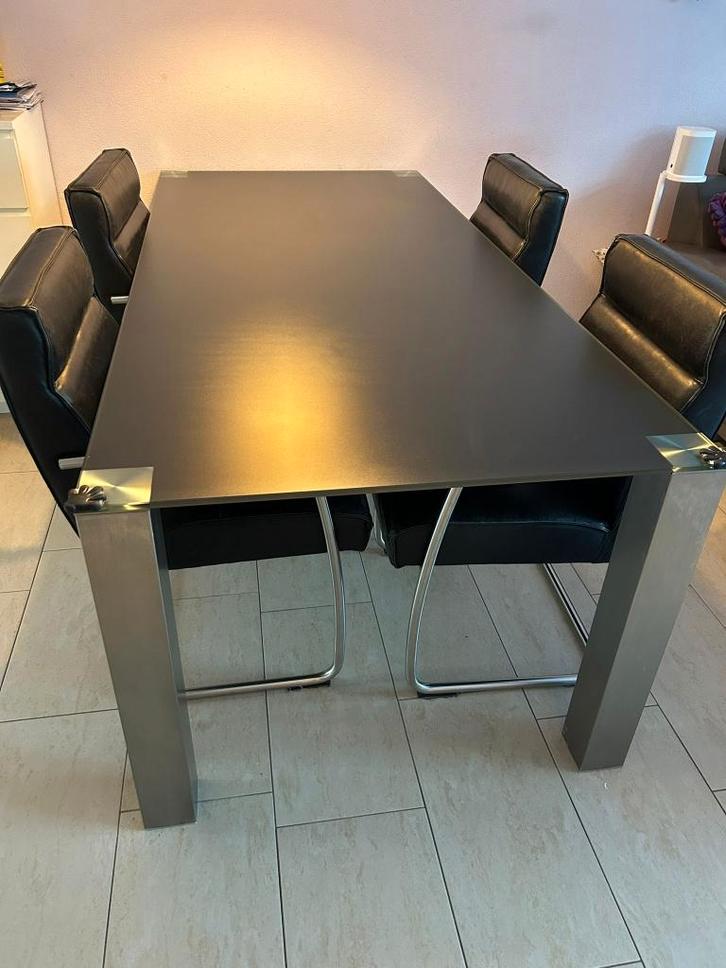 eettafel, Huis en Inrichting, Tafels | Eettafels, Gebruikt, 50 tot 100 cm, 200 cm of meer, Vijf personen of meer, Rechthoekig