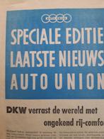 reclamekrant Auto Union - DKW 1956, Gelezen, DKW, Ophalen of Verzenden, Audi