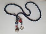 Blauwe ketting hout chinees munten, Sieraden, Tassen en Uiterlijk, Blauw, Ophalen of Verzenden, Zo goed als nieuw, Overige materialen