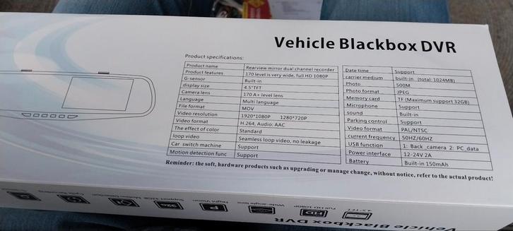 Nieuwe Dashcam in Doos - Full HD 1080p, Auto diversen, Dashcams, Ophalen of Verzenden