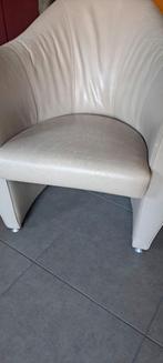 Leolux Sjamaan Taupe leer. Leer opknappen Stoel is goe, 75 tot 100 cm, Design leolux, Gebruikt, Leer