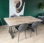 Industriële tafel met gietijzeren onderstel - bieden mag!, Huis en Inrichting, Tafels | Eettafels, Ophalen, Overige materialen