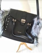 LIU JO Nieuw lederen zwarte Tas
met grijs imitatie bont,, Sieraden, Tassen en Uiterlijk, Tassen | Damestassen, Ophalen of Verzenden