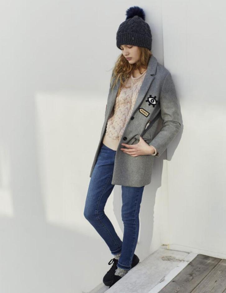 Nette, grijze meisjesjas / jas / colbert IKKS mt. 170 - 176, Kinderen en Baby's, Kinderkleding | Maat 170, Gebruikt, Meisje, Jas