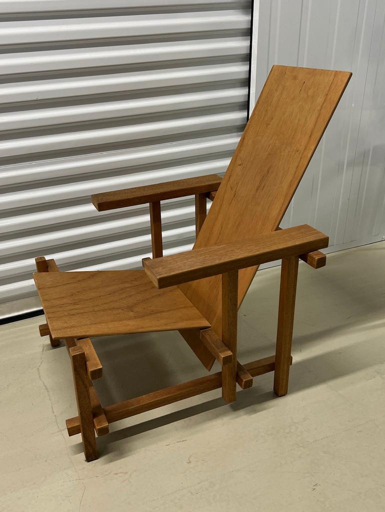 Zelfgemaakte Rietveld stoel - Houten versie, Huis en Inrichting, Stoelen, Gebruikt, Eén, Hout, Bruin, Ophalen