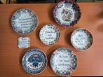 Lotje borden Workumer aardewerk, oa met Friese spreuken, Ophalen of Verzenden