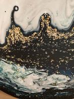 Wanddecoratie - Blauw, Zwart, Goud, Wit - 80x80cm, Ophalen of Verzenden, Zo goed als nieuw