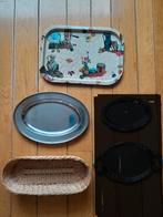 vintage dienblad 40 x 28 cm , met opdruk, Ophalen of Verzenden, Rechthoekig, Metaal