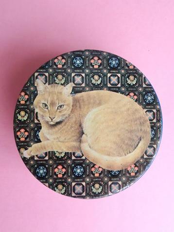 Vintage 70s 80s blik blikje kat katten onderzetters gekleurd beschikbaar voor biedingen