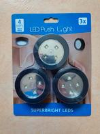LED push light set ED druk lamp Led spotjes Zelfklevend 3 st, Overige materialen, Nieuw, Ophalen of Verzenden, Led