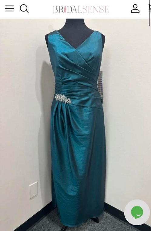NIEUW Jade avondjurk taftzijde, moeder van de bruid,, Kleding | Dames, Gelegenheidskleding, Nieuw, Galajurk, Maat 42/44 (L), Groen