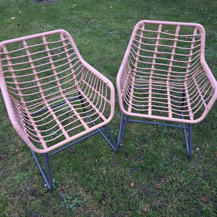 Stoel bamboe relaxstoel tuinstoel terrasstoel Ibiza style, Huis en Inrichting, Stoelen, Gebruikt, Twee, Bruin, Ophalen