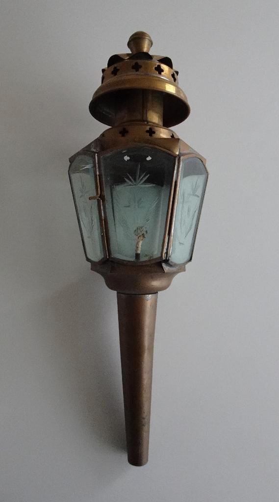 Vintage Koetslamp / Lantaarn van Messing, Antiek en Kunst, Antiek | Lampen, Ophalen
