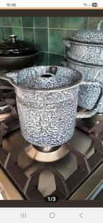 Vintage Melk koker Emaille, Ophalen