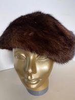 Vintage Bruine Bont Hoed, Kleding | Dames, Hoeden en Petten, Ophalen, Zo goed als nieuw, One size fits all, Hoed