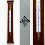Grote binnen thermometer op houder van hout merk Möller, Antiek en Kunst, Ophalen of Verzenden