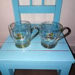 Irish Coffee glazen in metalen houder paddy 2 stuks, Huis en Inrichting, Keuken | Servies, Ophalen, Glas of Glazen, Gebruikt, Glas