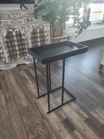 Zwarte metalen bijzettafel met dienblad, Ophalen, Rechthoekig