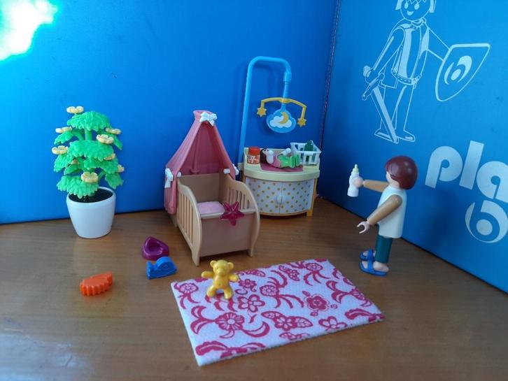 gezin huisinrichting babykamer 5334 vader baby wieg compleet, Kinderen en Baby's, Speelgoed | Playmobil, Zo goed als nieuw, Complete set