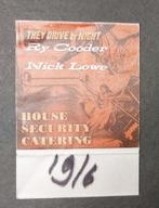 Ry Cooder Nick Lowe BACKSTAGE PASS Amsterdam 2009, Verzenden, Gebruikt, Foto of Kaart