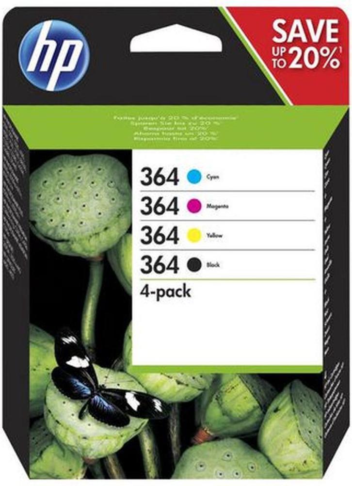 HP 364 - Inktcartridge Zwart & Kleur - 4Pack (N9J73AE), Computers en Software, Printerbenodigdheden, Nieuw, Cartridge, Ophalen of Verzenden