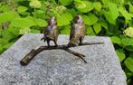 2 MUSSEN OP TAK / Bronzen beeld, Tuin en Terras, Tuinbeelden, Dierenbeeld, Nieuw, Info@huisentuindecoratiemarie.nl, Huis en tuin decoratie marie